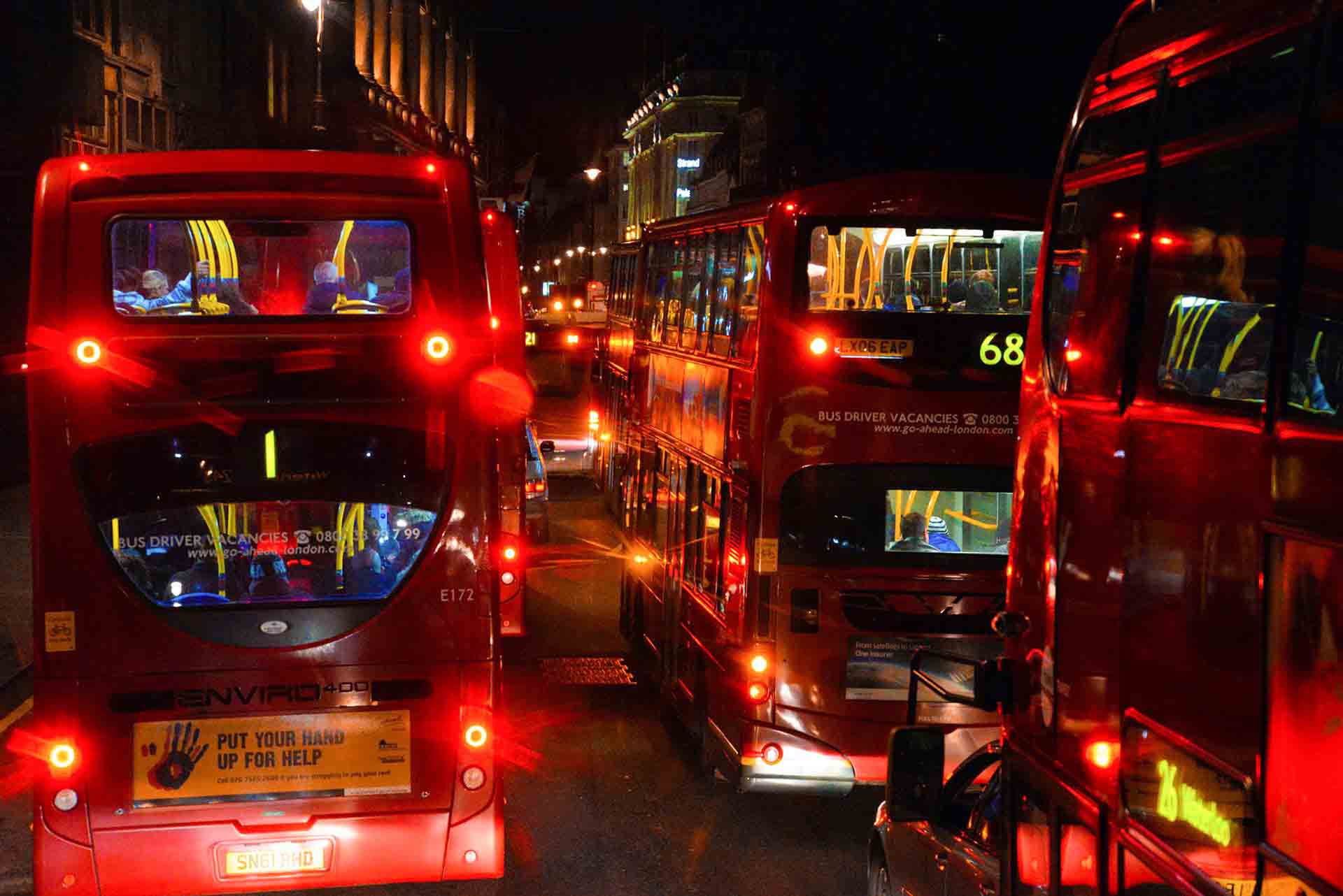 Red worms — London buses